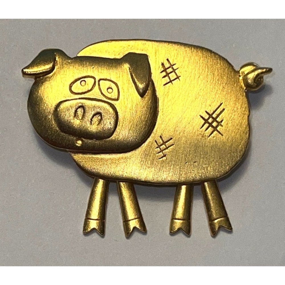 J.J. Jonette Pig Brooch Pig / Hog Brooch JJ Jonette Articulating Legs